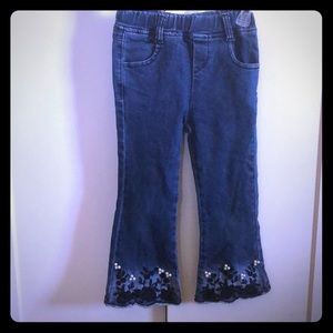 Blue jeans with pearls